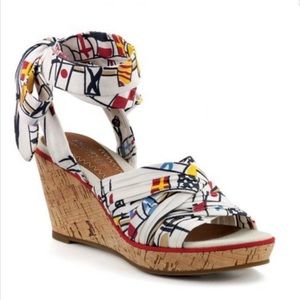 SPERRY Santa Rosa Cork & Cloth Sailing Flag ankle wrap sandal